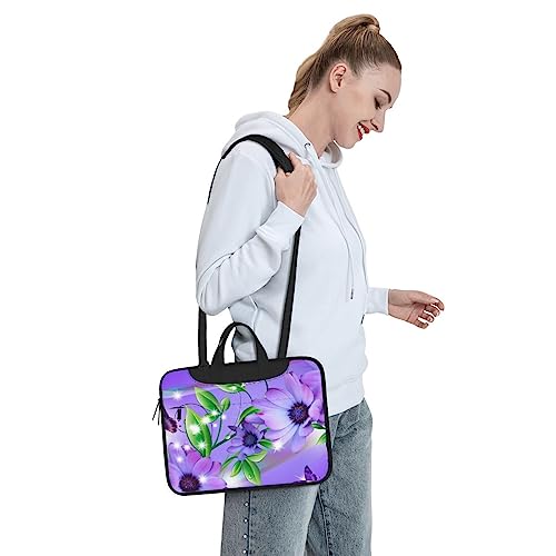 Sacoche ordinateur portable violette à imprimé fleur pour le bureau - 2