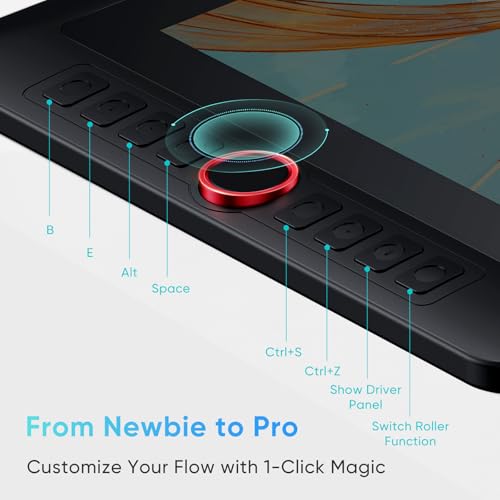 Image of XPPen 13.3 inch Drawing Tablet with Screen-Artist13.3 Pro V2 16384 Pressure Pen, 8 Shortcut Keys & Red Dial for Digital Art, Graphic Designer, Animation | Mac, PC, Android Compatible | Beginner to Pro