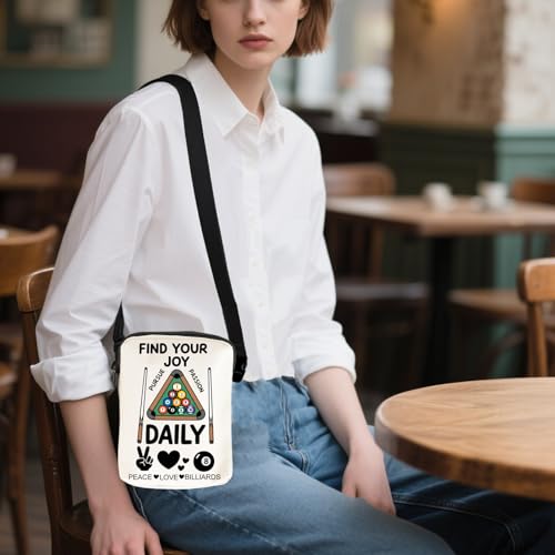 Pool Ball Lucky 8 Ball Canvas Crossbody Bag with Adjustable Billiards Player Travel Shoulder Bags Sports Games Gift3