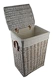 eckig, BxTxH 32x24x46cm dvier Wäschekorb, Weide wasch weiß 32x24 H.46 01WwRt-a