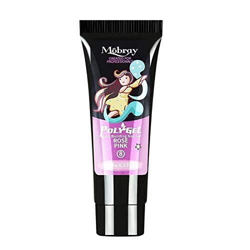MOBRAY Nail Extension Poly Nail Gel from BELLE GAGA ™ Extend Builder Gel Finger Nail Extension UV LED Acrylic Builder Gel (Rose Pink)