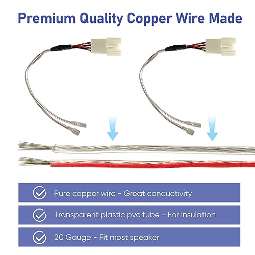Image of Update Car Dash Tweeter Speaker Wiring Harness Replacement for Select Toyota 2007-2021 Tundra, 2003-2020 4 Runner, 2005-2017 Highlander with JBL Speaker Wire Adapter Connector Plug, 4PCS