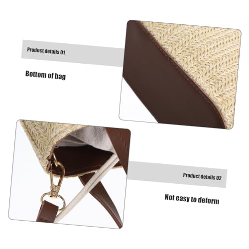 Sac à main tressé Beavorty avec anses portables et finitions chic de plage