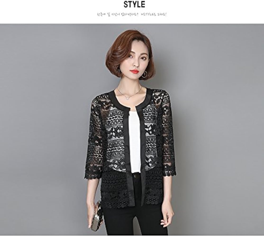 3 新品　レリアン 黒 レース カーディガン 七分袖 ボレロ風 羽織り　11号 3 新品 レリアン 黒 レース カーディガン 七分袖 ボレロ風