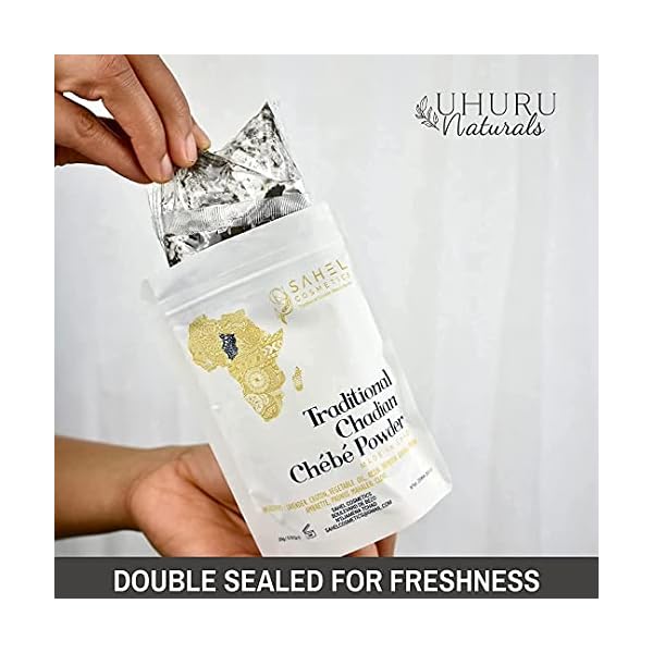 Uhuru-Naturals-Sahel-Cosmetics-Chebe-Powder-20g-Contains-All-Natural-Ingredients-Promotes-Strong-and-Healthy-Hair-Growth-Helps-Prevent-Breakage-Especially-Formulated-for-Dry-Kinky-Hair-Available-in-4- Uhuru Naturals Sahel Cosmetics Chebe Powder - Contains All-Natural Ingredients Promotes Strong and Healthy Hair Growth Helps Prevent Breakage Especially Formulated for Dry Hair Available in 4 Sizes