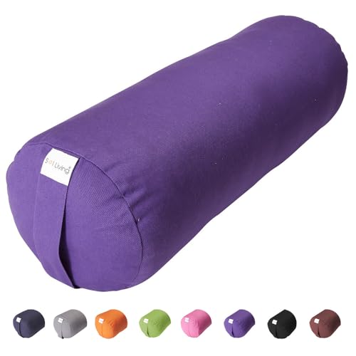 Sol Living Yoga-Nackenkissen, zylindrisches Meditationskissen, Meditationszubehör aus Baumwolle für Yoga, Meditationskissen, Yoga-Kissen, festes Körperkissen, Nackenrolle für Beine, abnehmbarer Bezug