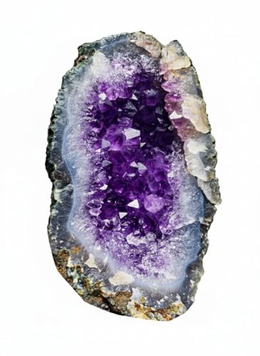 Image of Natural Raw Amethyst Crystal Cluster, Large Purple Geode Formation, Healing Stone for Home Decor, Meditation, Chakra Balancing, Spiritual Energy, Authentic 450-500gm Crystal Gift