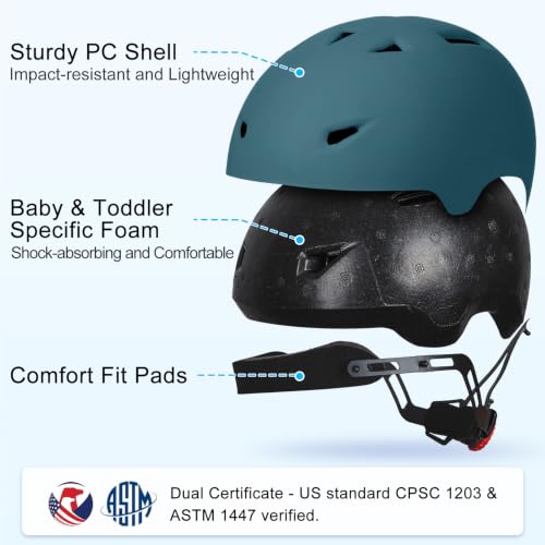 Image of Toddler Helmet, Baby Infant Kids Bike Helmet for Kids Age 1-3 /2-4 /3-5 /5-8 Adjustable Toddler Bike Helmets for Boys Girls for Scooter Skateboard Cycling