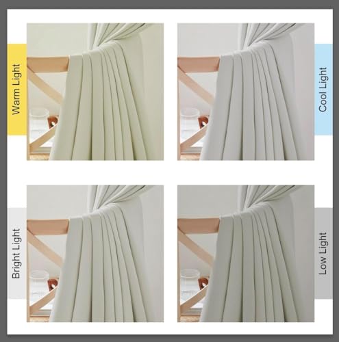 NICETOWN Sliding Door Curtains 84 inch Length for Bedroom, Room Darkening Hook Belt/Rod Pocket/Back Tab Faux Linen Thermal Window Treatments for Living Room, Natural, W100 x L84, 1 Panel by NICETOWN - Image 8