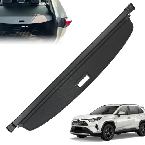 Blycorul Trunk Cargo Cover for Toyota RAV4 2019-2024 2025, with Carbon Fiber Texture Ends, Anti - Peeping Retractable Security Shade for Privacy, RAV4 Accessories