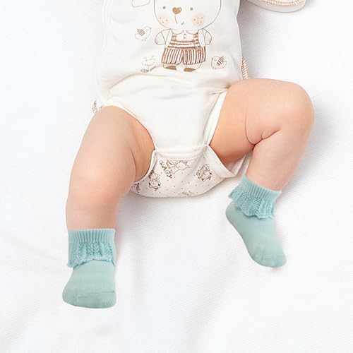 Baby Girl Ruffle Socks Soft Cotton Turn Cuff Fancy Ankle Frilly Dress Socks for Newborn/Infant/Toddler/Little Girls4