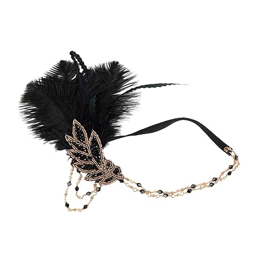 [フェザー ヘッドバンド ヘッドバンド ブラック ヘッドバンド イヤー ウォーマー 広く賞賛されている LED カーニバル ハロウィン ヘッドスカーフ ヘア アクセサリー ヘッドバンド ヘッドバンド 合金 ブラック