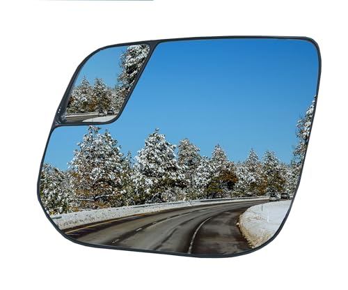 LAUBDGIE Driver Left Side Heated Mirror Glass Compatible with Chevrolet Chevy Colorado 2015-2022 GMC Canyon 2015-2022 Blind Spot Side View Convex Mirror Glass with Rear Holder