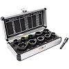 10Pcs Bolt Extractor Damaged Nut Remover Set,Broken Screw Nut Bolt Extractor Kit Stud Extractor Locking Socket Tools Kit,Drive Socket with Storage Case 9-19mm