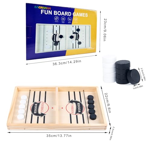 EACHHAHA Sling Puck Spiel,Hockey brettspiel,Tischhockey,Doppelkampf Schnell Bouncing Brettspiel,Portable Schachbrett Set-Passendes Geschenk