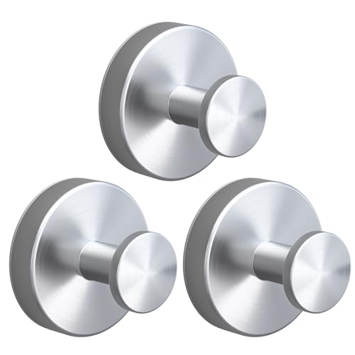 Genfest Suction Cup Hook for Front Door Wreath Hangers, Towel Hooks, 2026 Waterproof Rustproof Removable Heavy Duty Hooks for Shower,Window, Hanging, Bathroom, Kitchen, Glass Door (3, Silver)