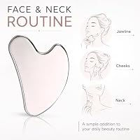 Gua Sha Facial Tool, Stainless Steel Face Massager for Skincare Routine, Smooth Metal Gua Sha Scraping Tool for Face, Neck & Jawline, Cooling Beauty Tool for Puffiness-Looking Skin, Travel-Friendly — image 4