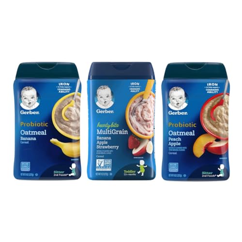 Gerber Probiotic Cereals (Variety Pack) 1 Hearty Bits Multigrain,...
