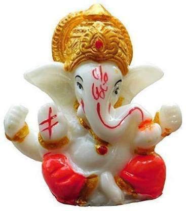 Image of Handmade Showpiece Polyresin Ganesh Idols and Figurines for Spiritual Vaastu Pooja Decorative Sculpture for Puja Gifts & Decoration Items for Home Decor (9 CM Ganesh ji)