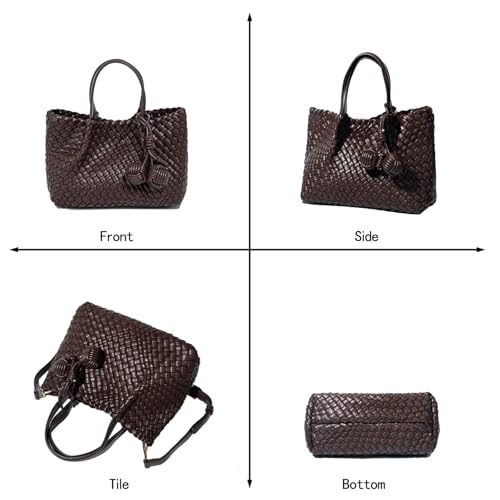 Image of Woven Tote Bag for Women, Hobo Bag for Work, Large Beach Travel Handbags and Purses, Retro Shoulder Bag, Shopping Bag