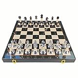 15 Zoll großes Schachspiel for Erwachsene und Kinder mit gewichteten Acrylfiguren, tragbares,...
