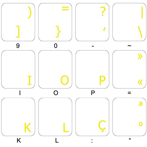 4Keyboard Portuguese Keyboard Stickers With Yellow Lettering On Transparent Background #TOP16
