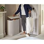 Joseph Joseph Tota Trio 90 liter/23.8 gallon Laundry Hamper Separation Basket with lid, 3 Removable Washing Bags with Handles- Ecru - Image 3