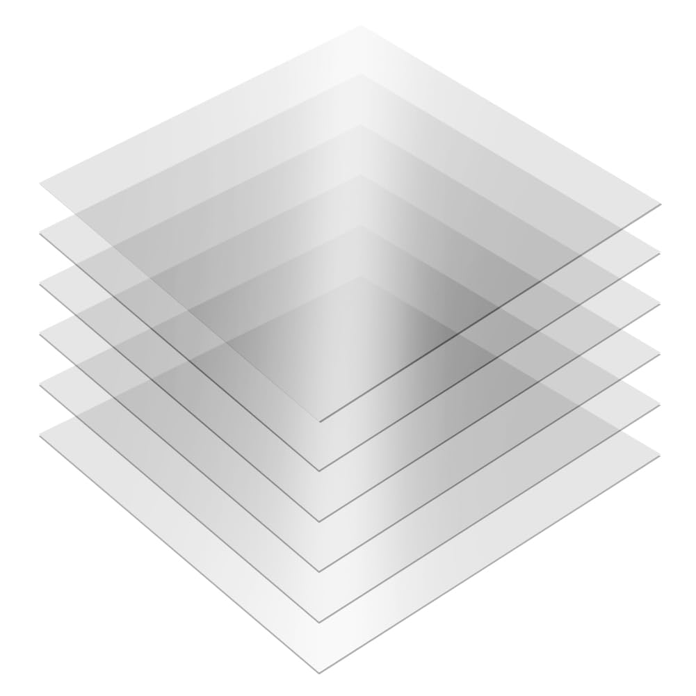 6 pannelli in acrilico a specchio a due vie, 30,5 x 30,5 cm, trasparenza del 30%, pannelli in vetro a specchio, per specchio infinito, fai da te, artigianato, oggetti di scena per
