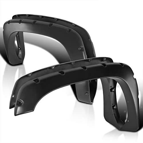 Spec-D Tuning 4PC Front + Rear Smooth Paintable Pocket Rivet Style Fender Flares Compatible with Chevy Silverado 1999-2007