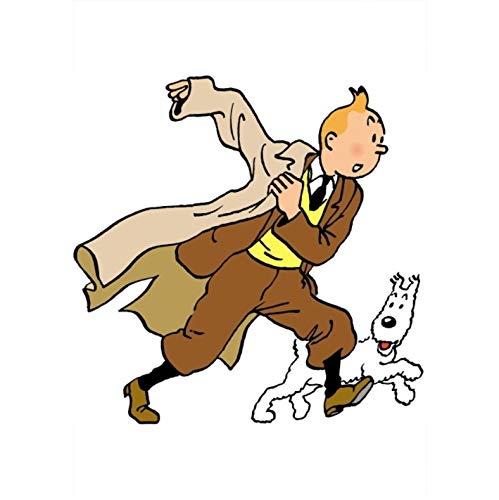 yitiantulong Imprimer sur Toile Les Aventures De Tintin Et Chien Dessin Animé Film Peinture Affiche Papier pour La Maison Bar Décoration Murale A569 (50X70Cm) sans Cadre Cover