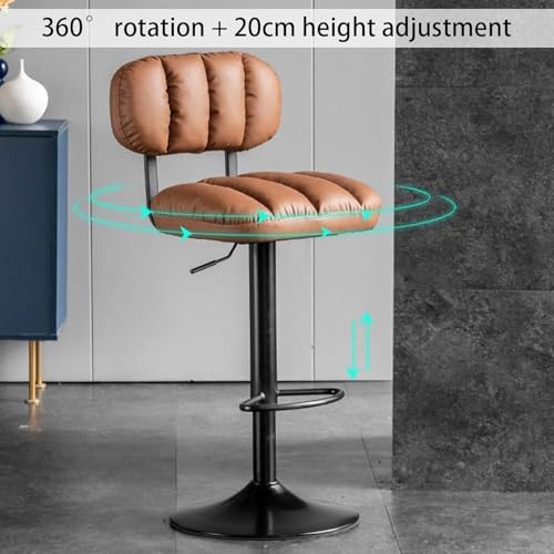 Tabourets de bar pivotants avec dossier réglable simili cuir - 4