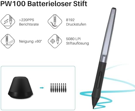 Bild 2 - HUION Inspiroy H1060P Grafiktablett mit 10 x 6,25 Zoll Arbeitsfläche, Batterielosem Eingabestift und 12 Hotkeys, Zeichentablett für Win, Mac, Android,Ideal zum Zeichnen, Online-Unterricht und Arbeiten