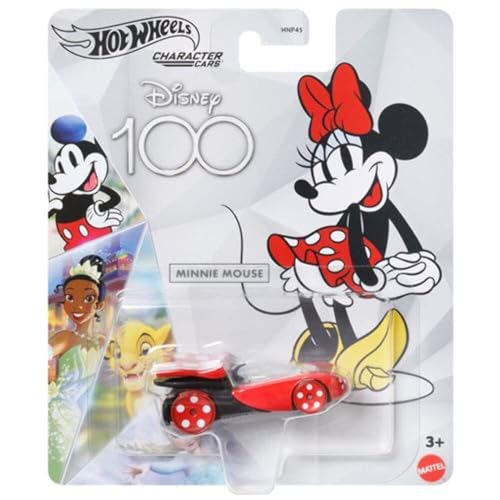 Hot Wheels Disney 100 Character Cars Minnie Mouse, coche de juguete coleccionable a escala 1:64 de Disney