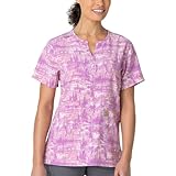 Carhartt Women's Notch Neck Print Scrub Top, Hatchwork, Medium