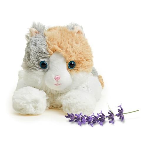 Image of warmies Microwavable & Weighted Stuffed Animals, Calico Cat - Heated Stuffed Animal Plushie for Warmth & Comfort - Cute Soft Plush Toys for Adults & Children (Boys, Girls, Babies & Toddlers)