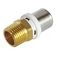 SOMATHERM FOR YOU - / 5608-20-15 - Gerade Verschraubung männliches Rohr Ø20 Mehrschichtige Kräuselung - Male 15/21 (1/2 ’’) Ein mehrschichtiges Rohrdurchmesser Ø20 verbinden