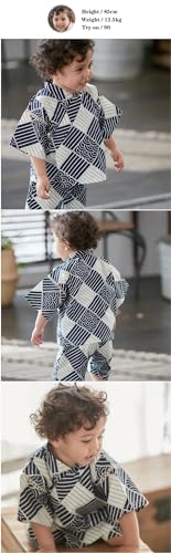 Jinbei Kids Girls Boys Top Bottom Set Kimono Baby Summer Cotton Japanese Style2