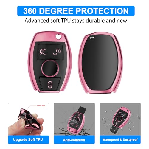 Image of QBUC for Mercedes Benz Key Fob Cover(Pink)