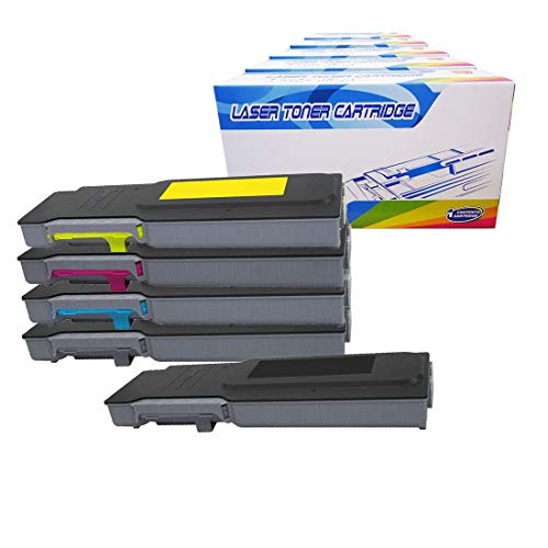 Inktoneram Compatible Toner Cartridges Replacement For Dell C2660Dn C2665Dnf High Yield 593-Bbbu 593-Bbbt 593-Bbbs 593-Bbbr ([2-Black,Cyan,Magenta,Yellow], 5-Pack) #TOP14