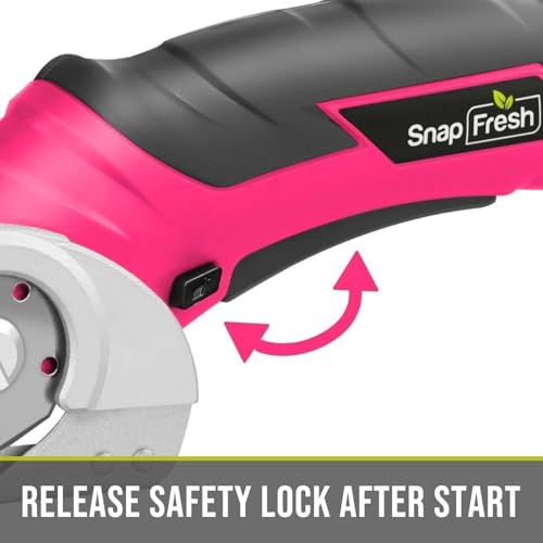 SnapFresh Cordless Electric Scissors, 4V Rechargeable Electric Box Cutter for Cardboard Boxes, Carpet & Paper, Rotary Cutter for DIY Projects, Safety Box Cutter with Battery & Type-C Cable (Hot Pink) by SnapFresh - Image 8