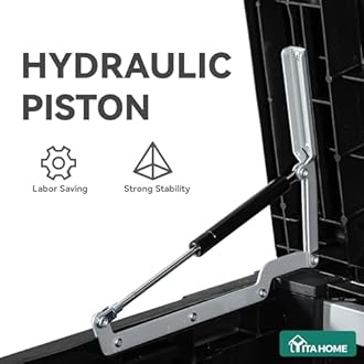 YITAHOME 120 Gallon Large Deck Box, Resin Outdoor Storage Box for Outdoor Pillows, Garden Tools and Pool Supplies, Waterproof, Lockable, Black