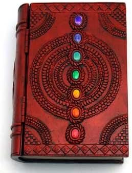 AzureGreen Decorative Boxes Tarot Card Holder Seven Colored Gemstone Chakra Book Box with Hinged Cover
