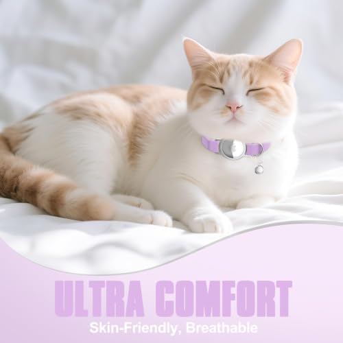 AirTag Cat Collar, Elastic Tracker Collar with Airtag Holder and Bell — view 6