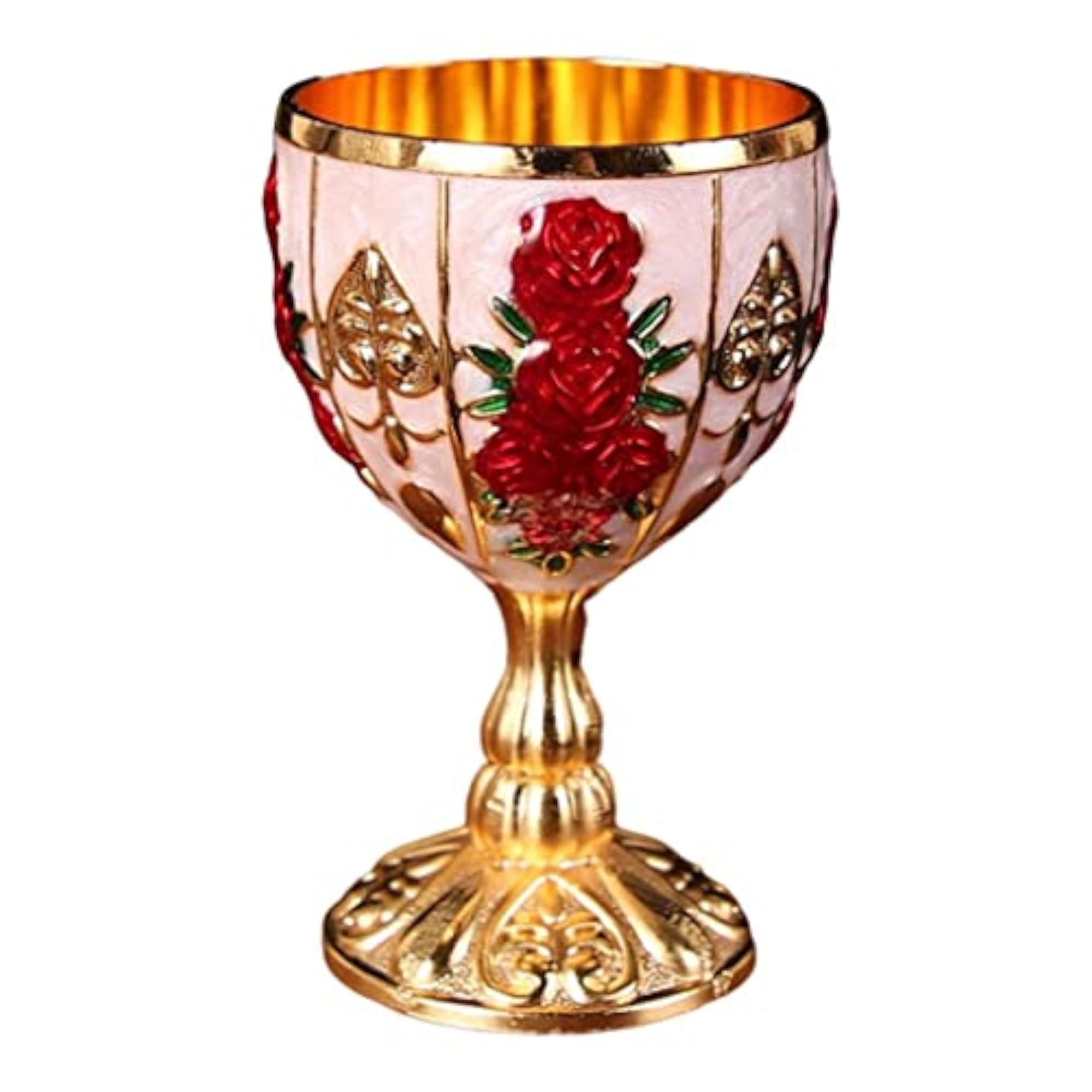 4x Elegant Wine Goblet Embossed Glass Drinkware Set