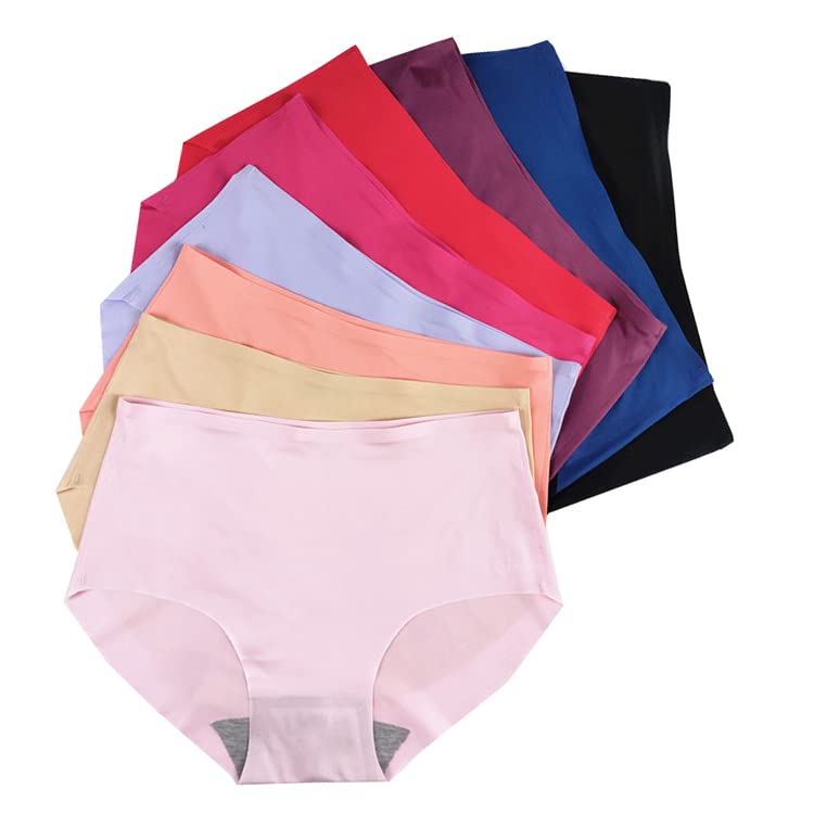 ghelonadi Women's Cotton Seamless Lace Design Panties Underwear Mid-high Briefs Panties Full Coverage Ladies Brief Multicolor Free Size 3 PCS-picture-12