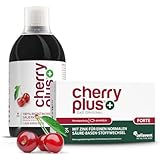 Sauerkirschen Bundle - Cherry PLUS Konzentrat & Cherry PLUS Forte Kapseln aus US-Montmorency-Kirschen, flüssig & hochkonzentriert kombiniert mit Polyphenolen und Zink für Alltag und unterwegs