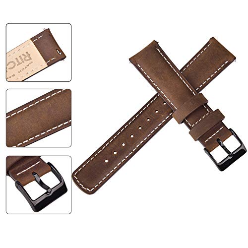 image for Ritche Quick Release Leather Watch Bands Genuine Watch Straps for Men 