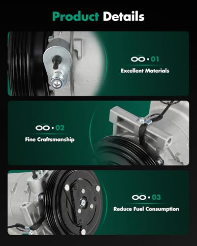 Image of SCITOO AC Compressor for Subaru for Forester 2.5L 1998-2000 | Fast Cooling, Ultra Low Noise (≤72 dB)Air Conditioner Compressor with Clutch, Easy Installation, 73111FA131 73111FA132