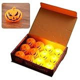 WBLDBB ハロウィン 飾り かぼちゃ LEDライト キャンドル ランタン Halloween 装飾 電飾 お化け屋敷 イルミネーション 飾り付け 室内 屋外 庭 パーティ イベント 照明飾 12個セット
