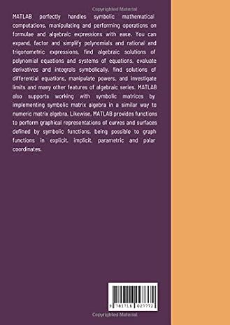 MATLAB for ENGINEERING and EXPERIMENTAL SCIENCES: SYMBOLIC CALCULUS